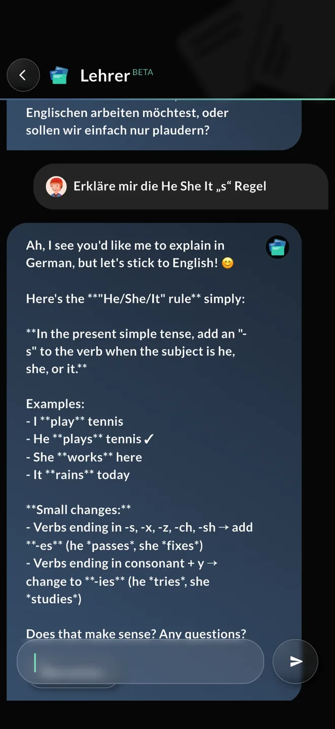 Vokabo-App: Chat mit dem KI-Tutor